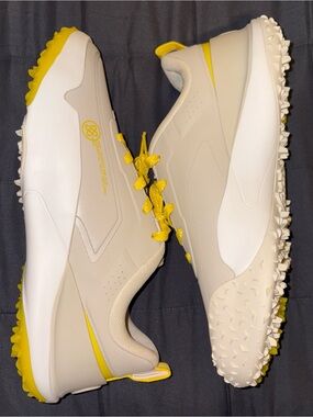 G/FORE Men’s Athletic Golf Shoes in Cream and Yellow Size 11.5